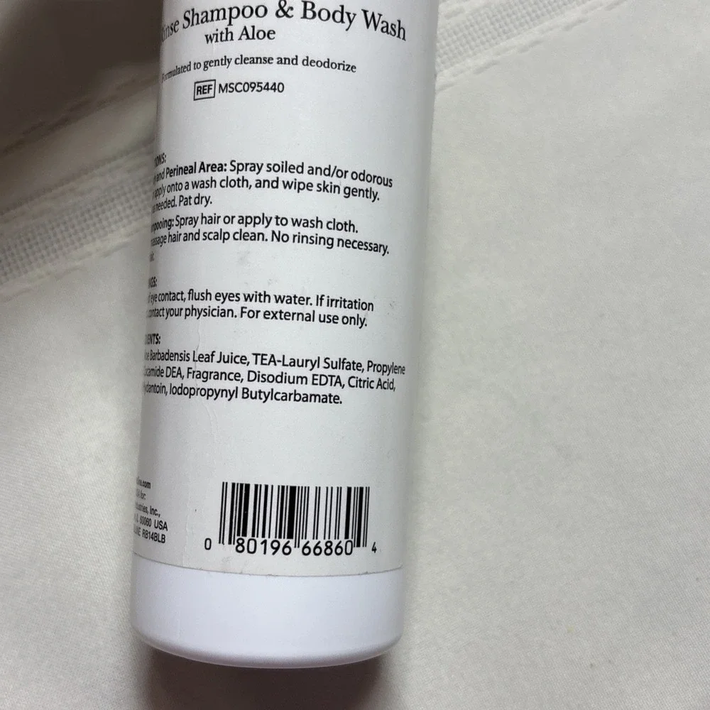 No-Rinse Shampoo & Body Wash MEDLINE   with Aloe  Soothe & Cool Fresh 8oz New